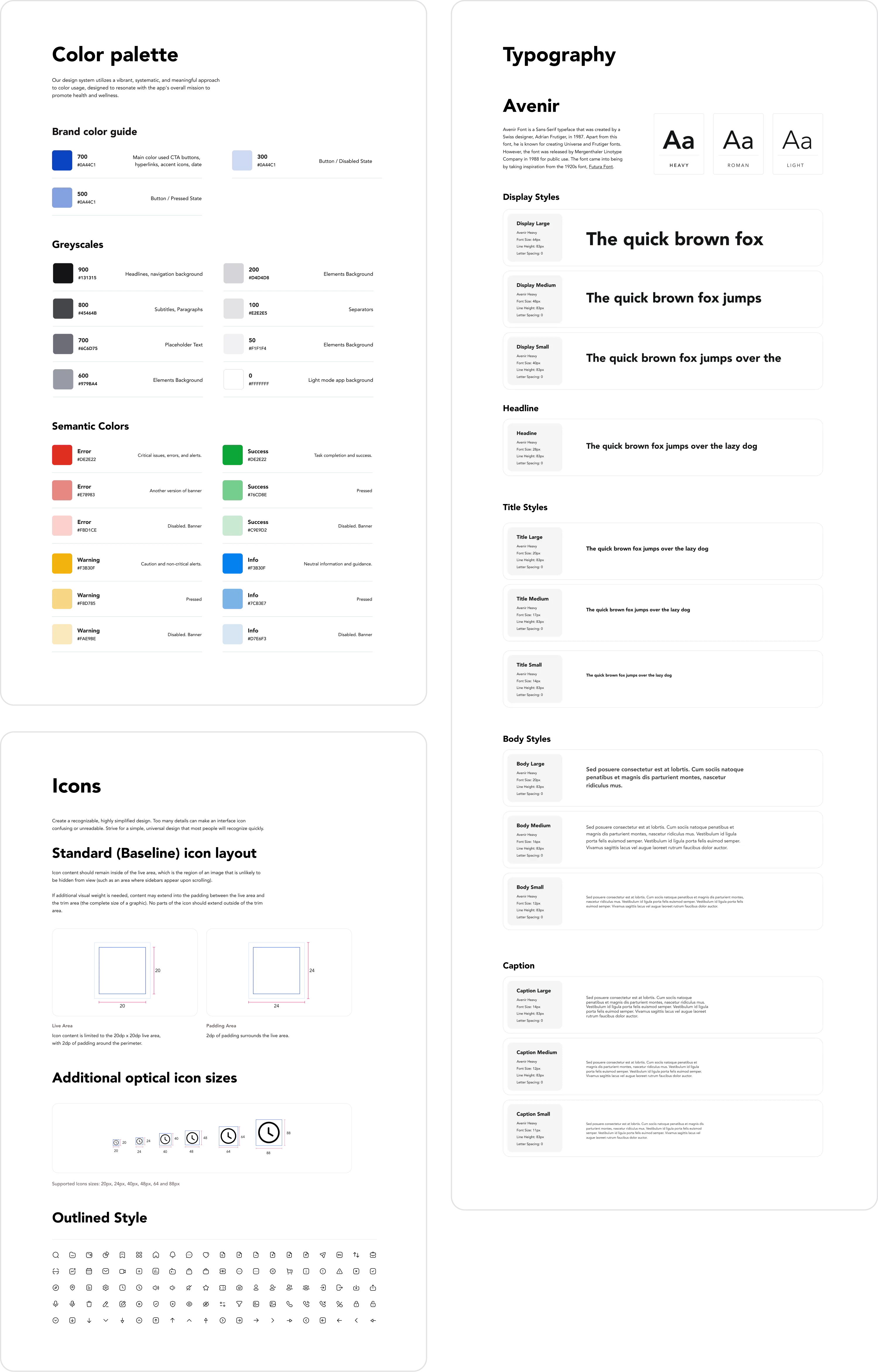 Design System — Color palette, typography and iconography