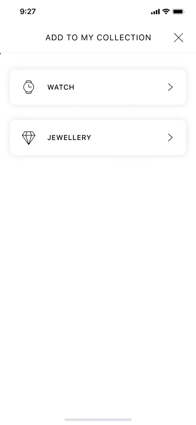 Add to Collection flow, step 1