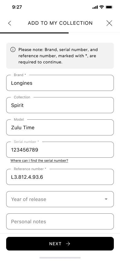 Add to Collection flow, step 4