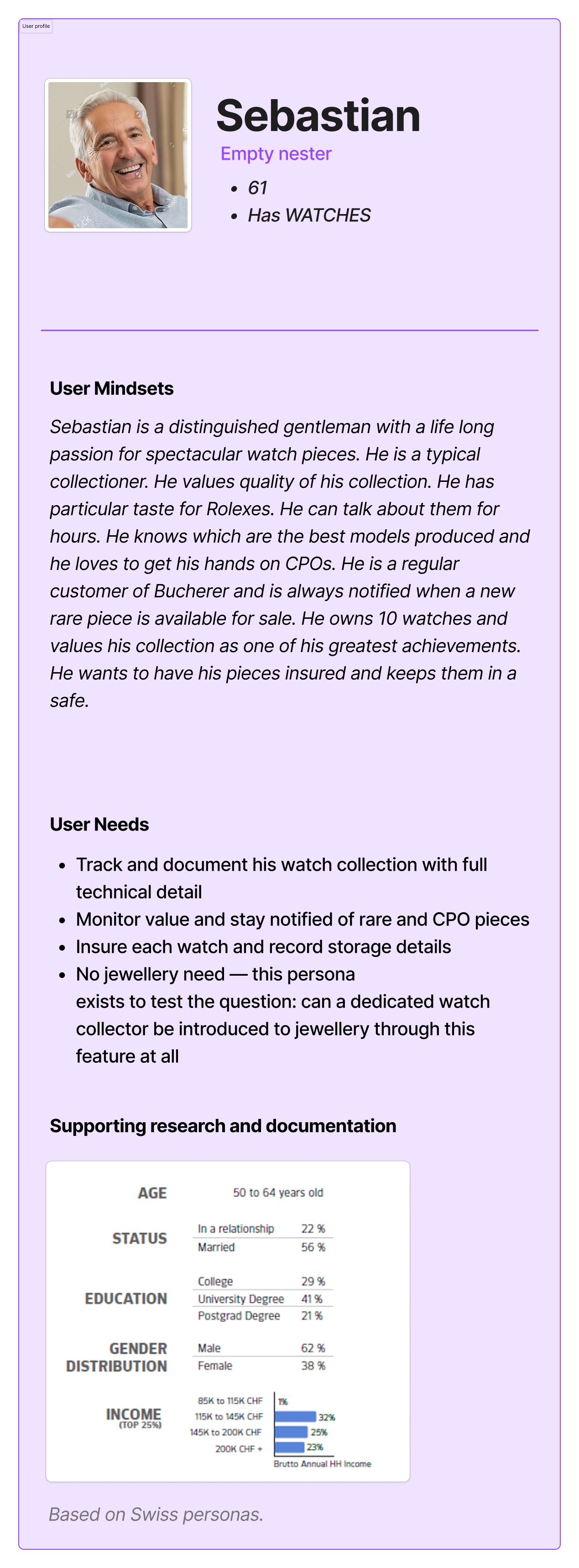User persona: Sebastian